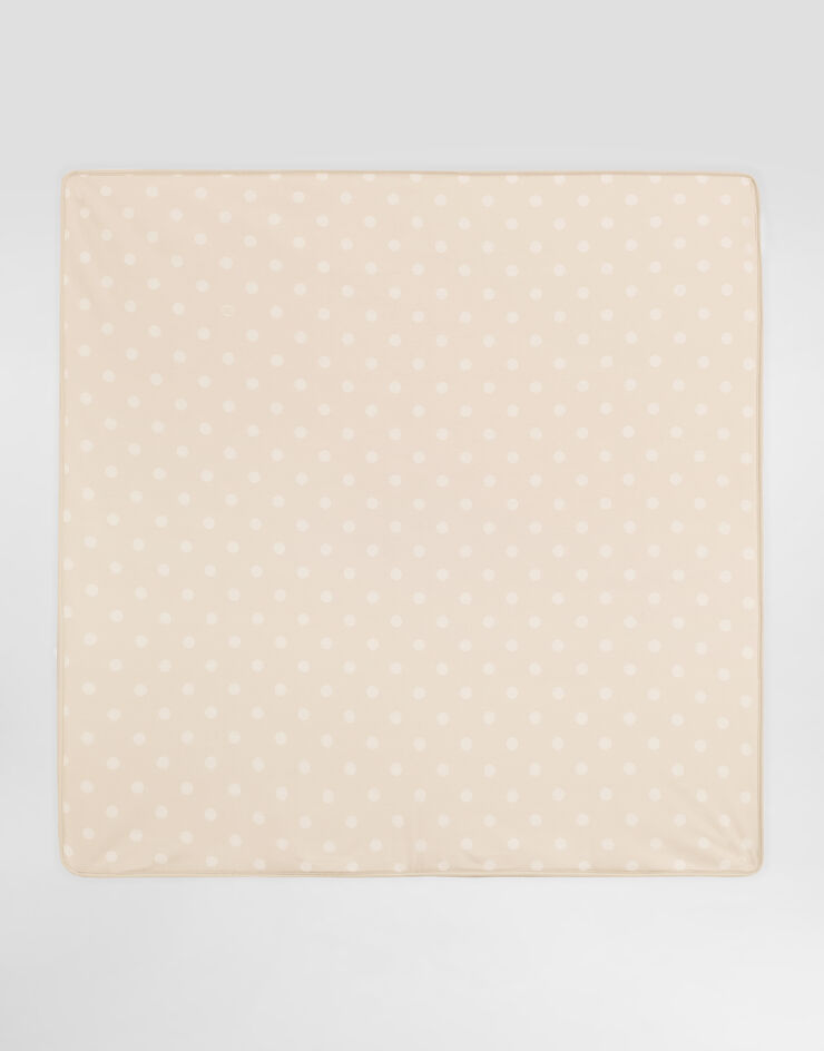 Dolce & Gabbana Jersey blanket with polka dots and Dolce&Gabbana print Multicolor LNJA88G7PJF