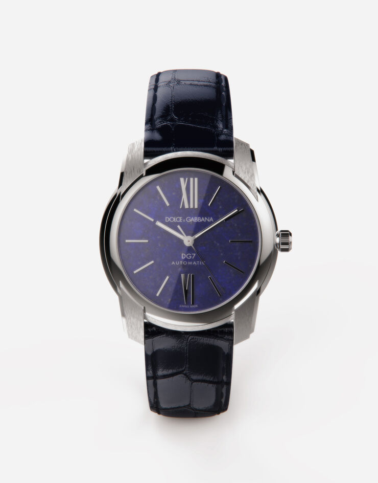 Dolce & Gabbana ساعة DG7 من الفولاذ مرصعة باللازورد أزرق WWFE1SWW063