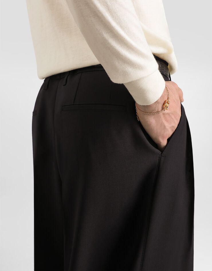 Dolce & Gabbana Wool faille trousers Blue GP0S2TFU2Z8