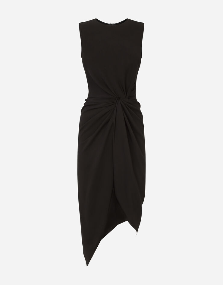 Dolce & Gabbana Cady calf-length dress with knot detail Nero F6R1ITFURC8