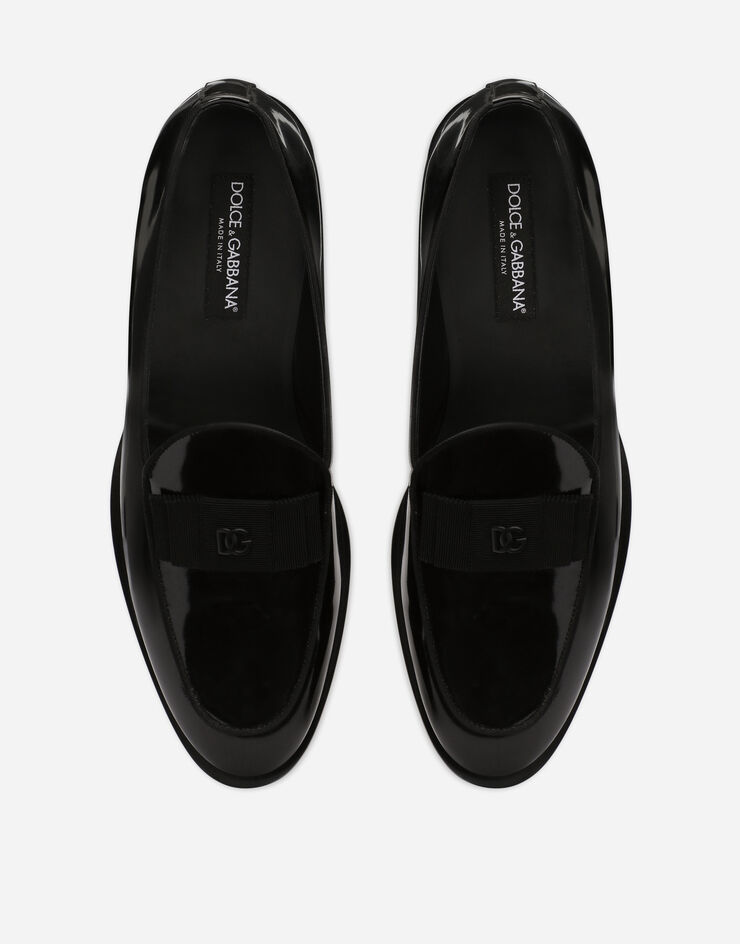 Dolce & Gabbana Polished calfskin slippers Black A50506A1037