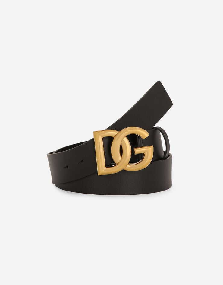 Dolce & Gabbana Cinturón de cuero de lujo con hebilla con logotipo DG cruzado Multicolor BC4646AX622