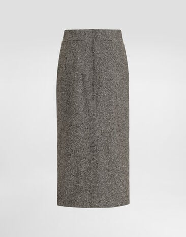 Dolce & Gabbana Dotted wool skirt Multicolor F4CS8TFMBAR