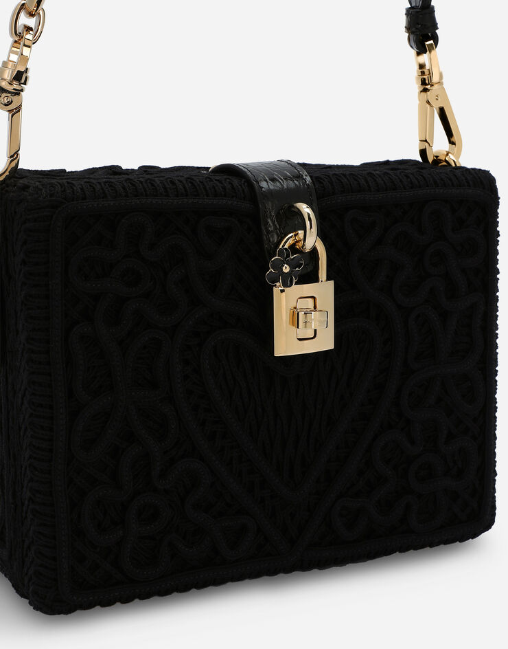 Dolce & Gabbana Sac Dolce Box en dentelle cordonnet Noir BB7165AY579