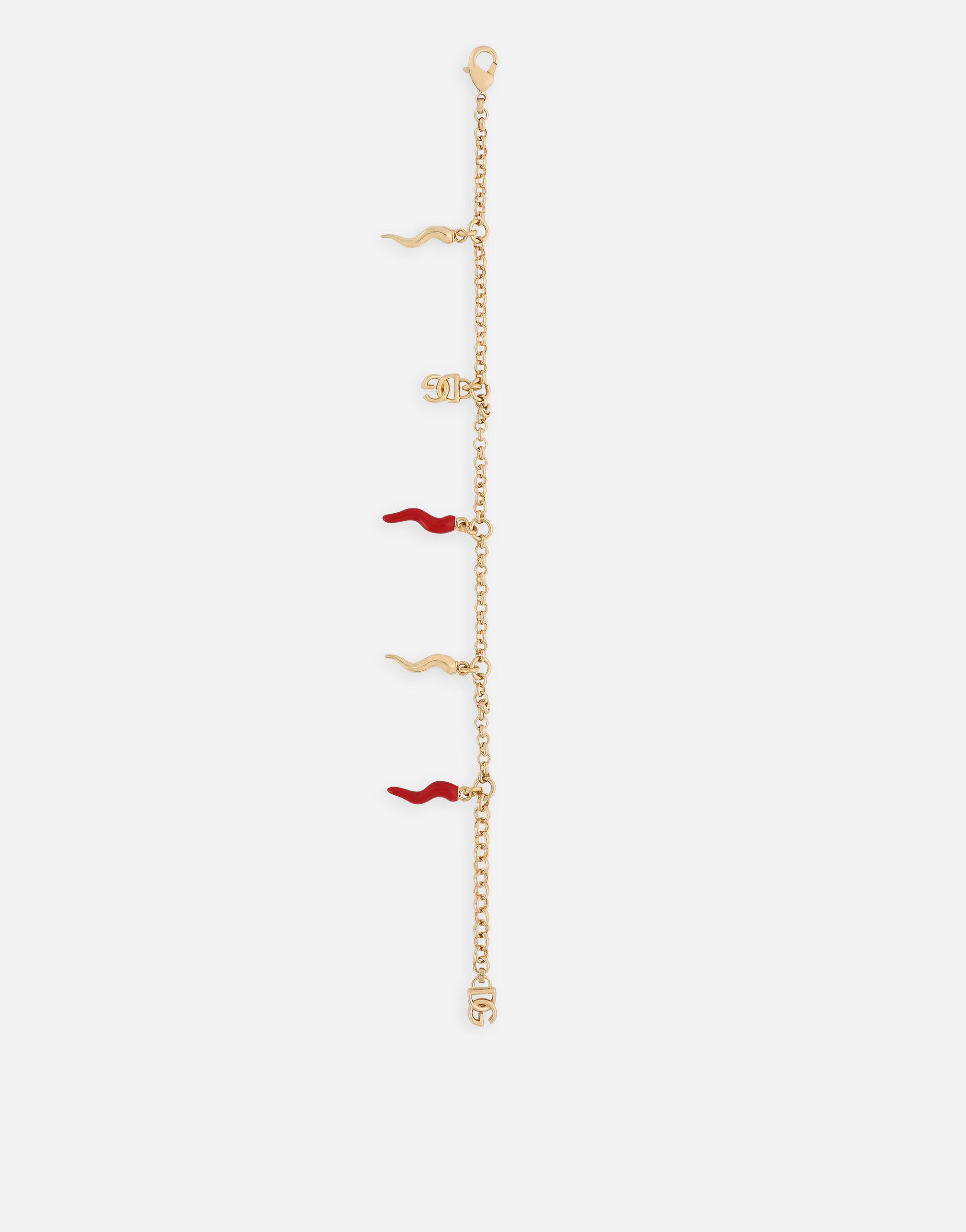 Bracelet with DG logo and multiple horn charms in Gold for