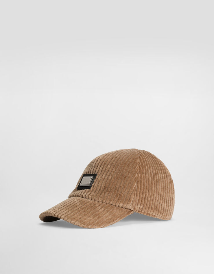 Dolce & Gabbana Velvet baseball hat Beige LB4H80FUWDU
