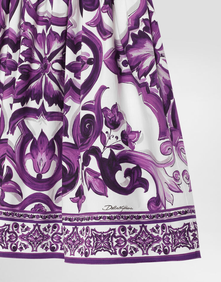 Dolce & Gabbana Majolica-print sleeveless poplin dress Multicolor L54DE0HH5EN