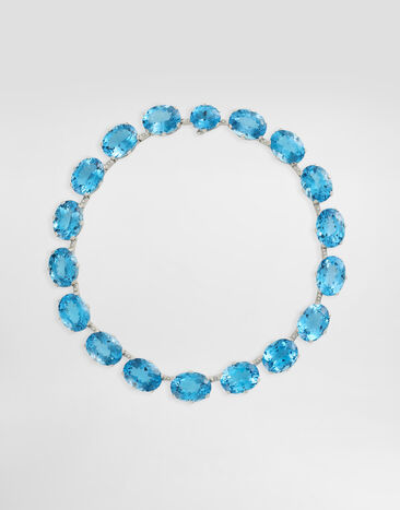 Dolce & Gabbana Anna necklace in 18-carat white gold with topazes and diamonds White Gold WNSB1GWTOP1