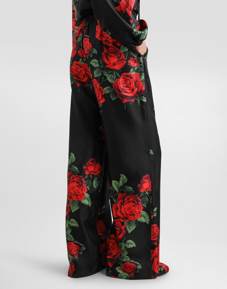 Dolce & Gabbana Rose-print vanity silk trousers Dolce & Gabbana Rose-print vanity silk trousers Multicolor FTDNCTIS137