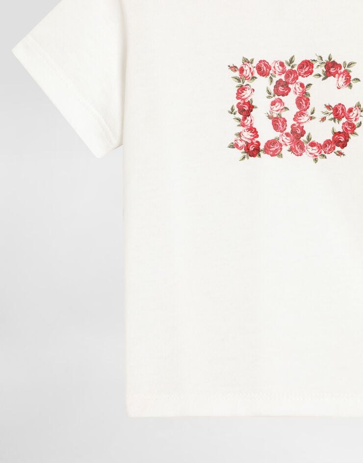 Dolce & Gabbana Small rose-print jersey t-shirt Dolce & Gabbana Small rose-print jersey t-shirt White L2JTITG7PVF