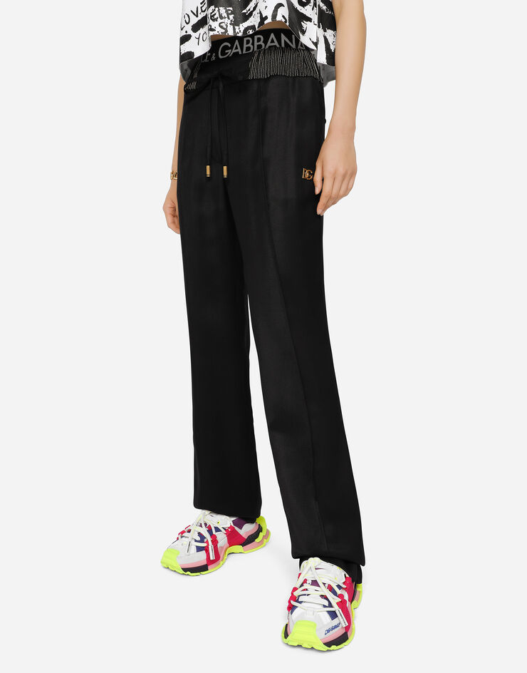 Dolce & Gabbana Pantalones Palazzo de sarga Black FTB7NTGDP69