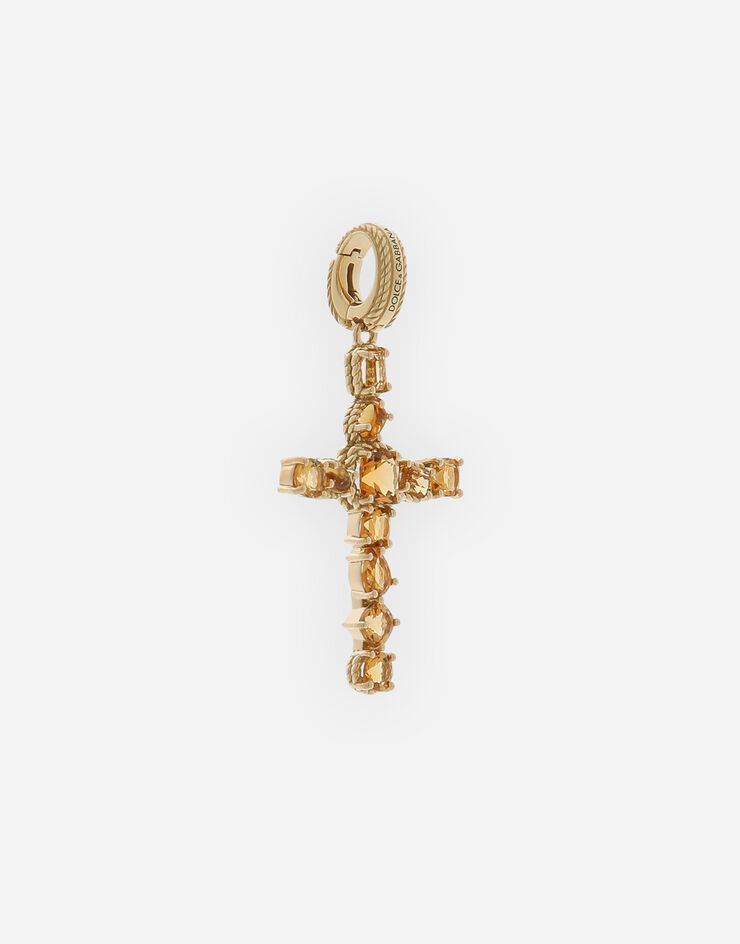 Dolce & Gabbana Anna charm in yellow gold 18kt with citrines quartzes Gold WAQA8GWQC01