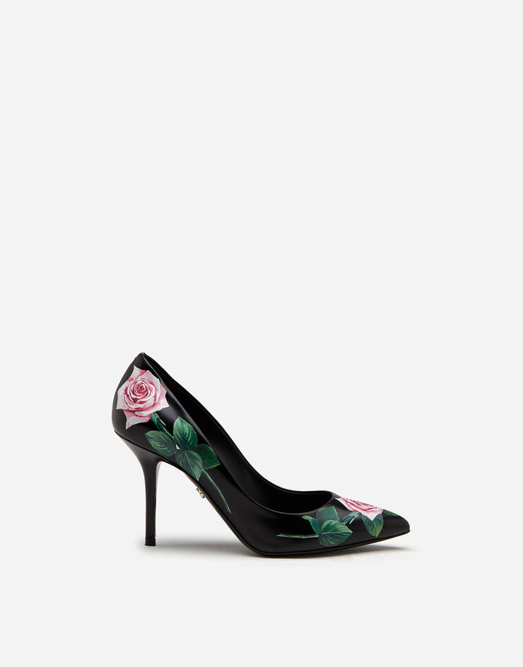 Dolce & Gabbana POLISHED CALFSKIN TROPICAL ROSE PRINT PUMPS フローラルプリント CD0688AJ730