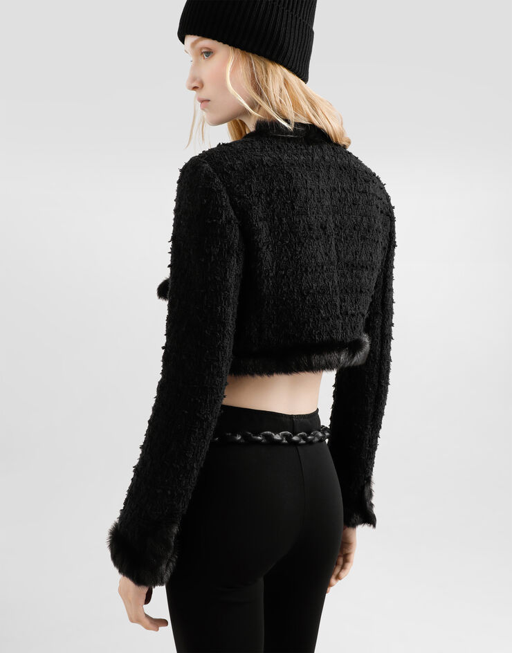 Dolce & Gabbana Single-breasted mat jacket Black F27HWZFUTBI