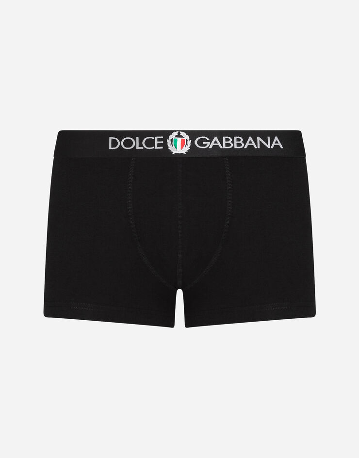 Dolce & Gabbana Boxers in stretch cotton Black N4A03JFUECG
