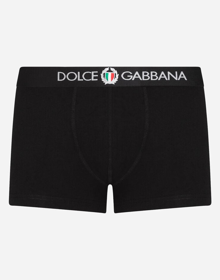 Dolce & Gabbana Boxers in stretch cotton Black N4A03JFUECG