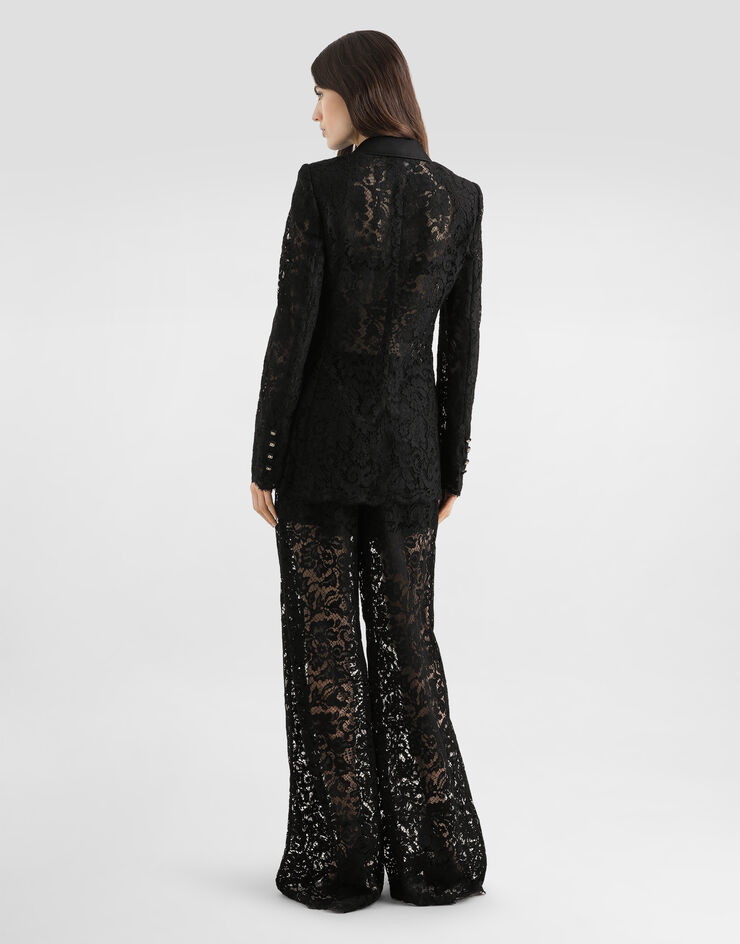 Dolce & Gabbana Double-breasted jacket in cordonetto lace Black F29TRTHLMTB