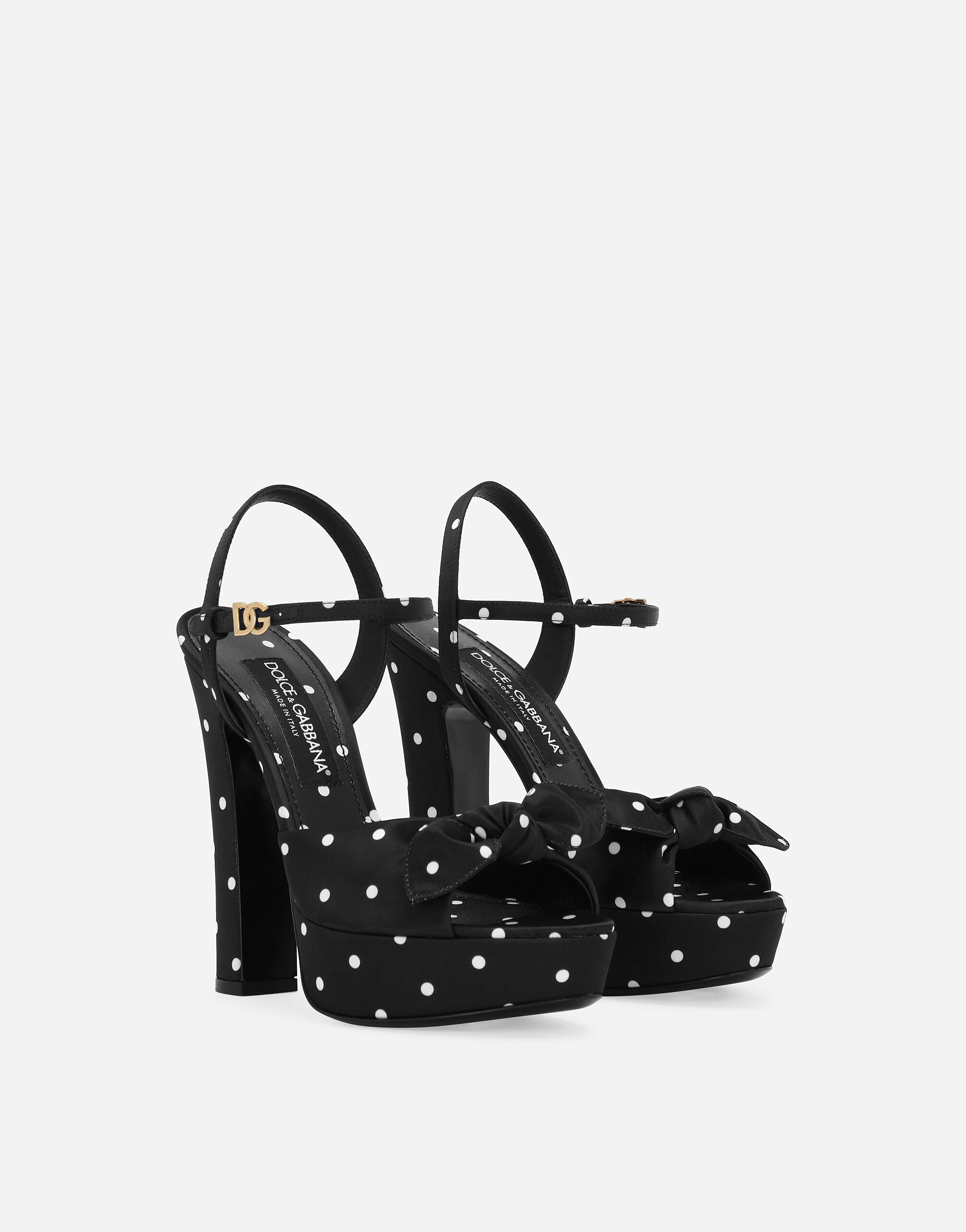 Printed satin platform sandals in Print for Women Printed satin platform sandals in Print for Women