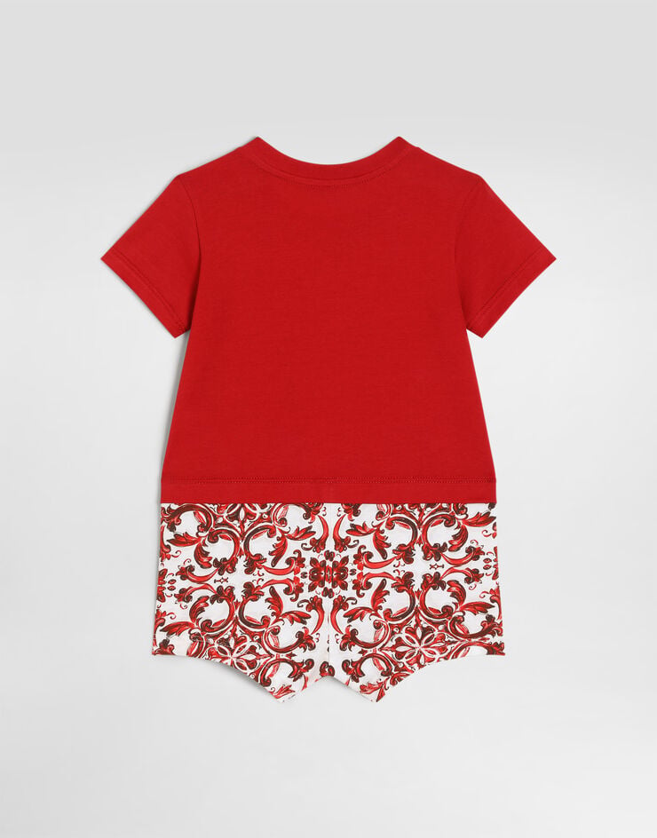 Dolce & Gabbana Majolica-print jersey romper Dolce & Gabbana Majolica-print jersey romper Multicolor L1JO2GG7P5A