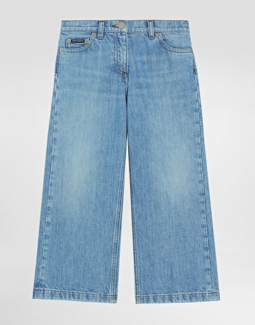 Dolce & Gabbana 5-pocket denim jeans with branded tag Print L55I46FI5KS