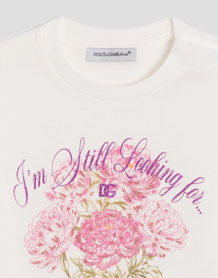 Dolce & Gabbana Jersey t-shirt with embroidery White L2JTITG7Q3M