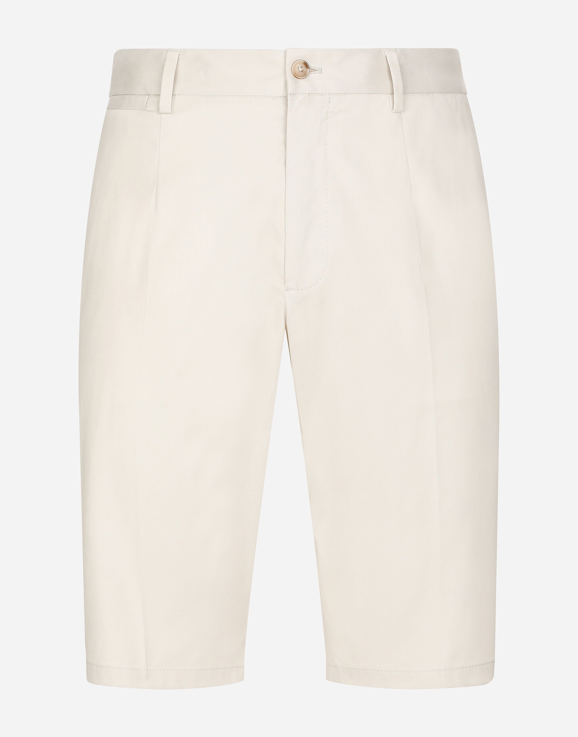 Dolce & Gabbana Stretch cotton shorts with DG patch Print GVCRATHI1QB