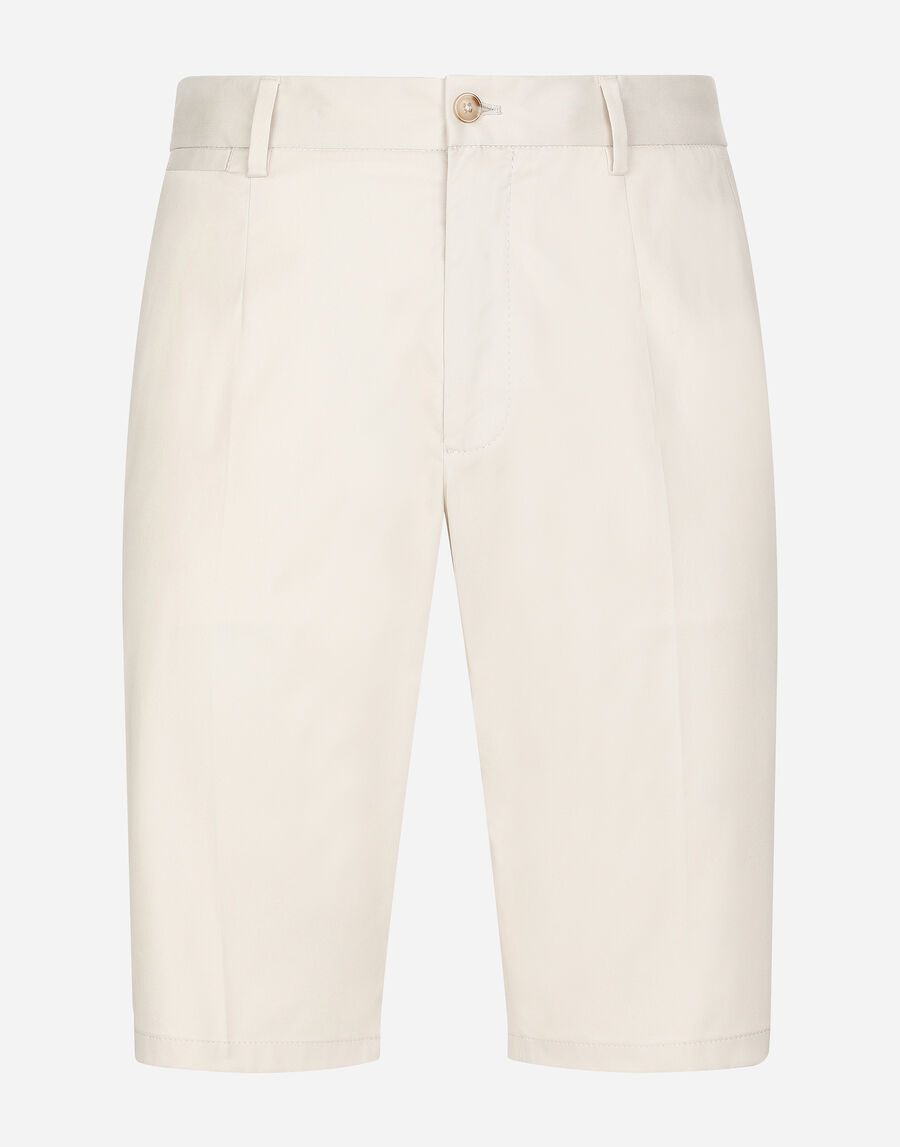 Stretch cotton shorts with DG patch