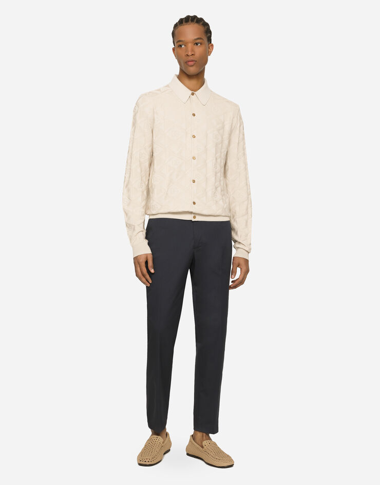 Dolce & Gabbana Pantalon en coton stretch Bleu GW13ETFUFJR