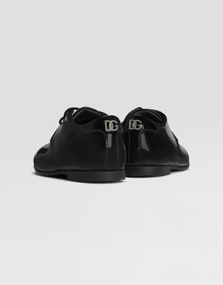 Dolce & Gabbana シャイニーカーフスキン ダービーシューズ ブラック DL0083A4150
