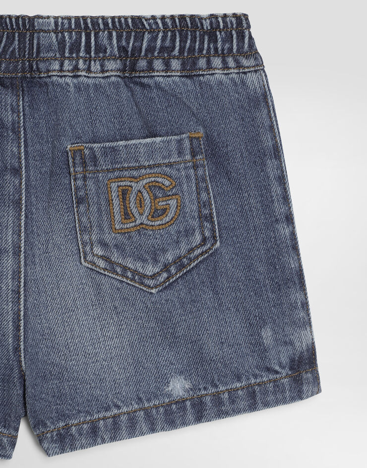 Dolce & Gabbana Denim bermuda shorts with logo Blue L14Q32LDE06