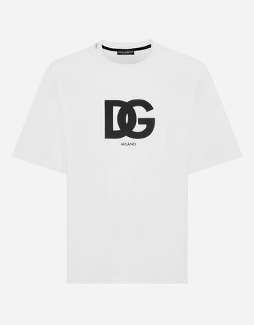 Dolce & Gabbana Cotton T-shirt with DG logo print White G8OA3TFU7EQ