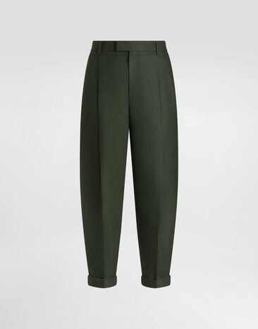 Dolce & Gabbana Linen fabric pants Green GP114TFU4MC