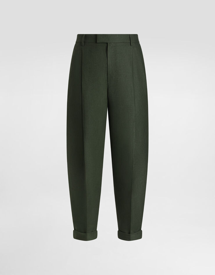 Dolce & Gabbana 亚麻帆布长裤 绿 GP114TFU4MC