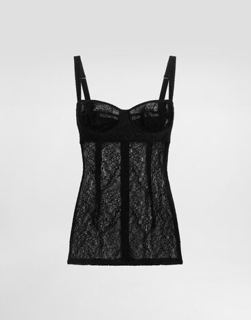 Dolce & Gabbana Haut en dentelle Noir F7AZ8TFLUCT