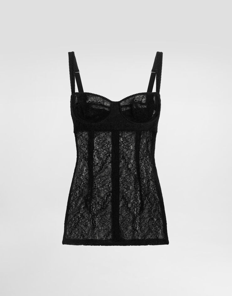 Dolce & Gabbana Top de encaje Negro F7AZ8TFLUCT