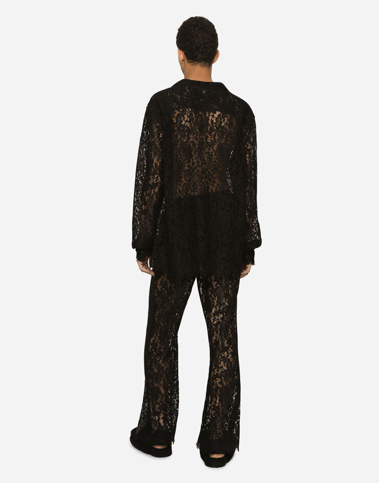 Dolce&Gabbana Camisa de encaje cordonetto Negro G5KG2THLM3T