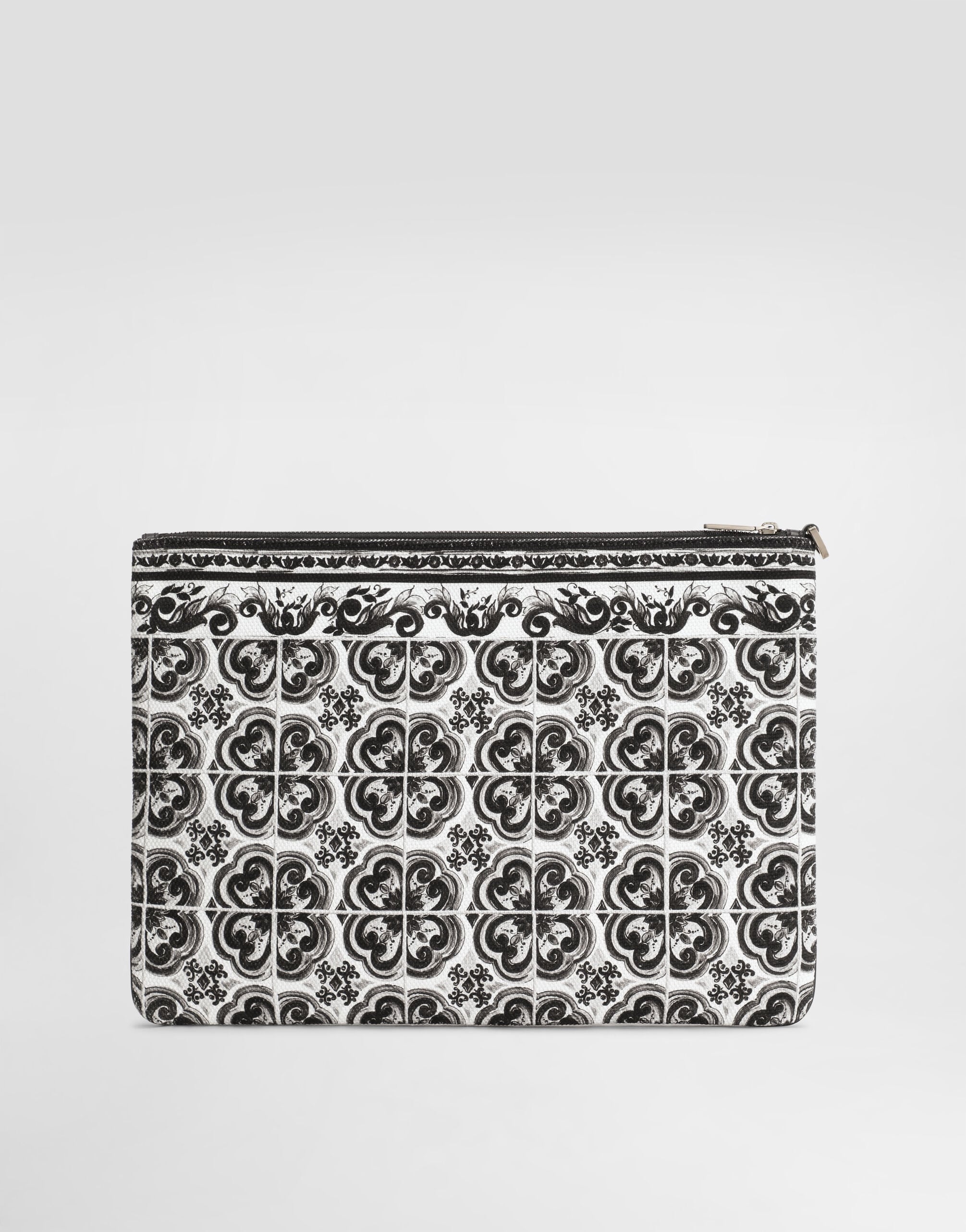 Majolica-print canvas clutch bag in Multicolor for Men