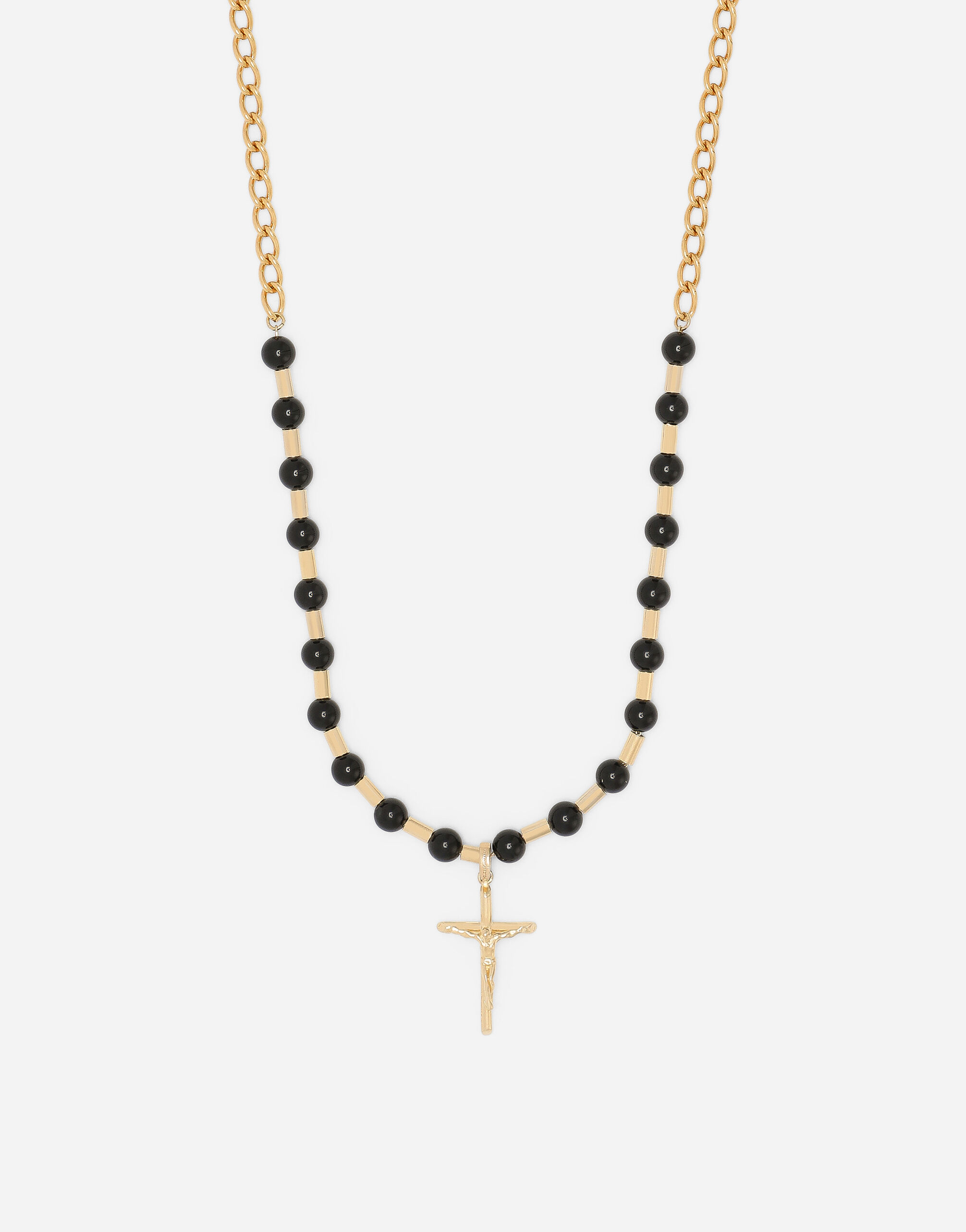 Collana sfere con croce 