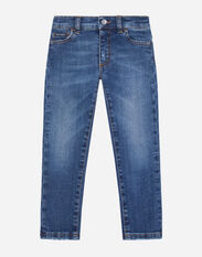 Dolce & Gabbana Dark blue slim-fit stretch jeans White L4JTDMG7BME