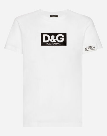 Dolce & Gabbana Cotton round-neck T-shirt with patch White G8PJ4ZHU7MA