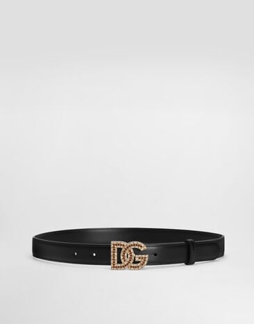 Dolce & Gabbana Calfskin belt with DG logo Dolce & Gabbana Calfskin belt with DG logo Black BE1682AW576