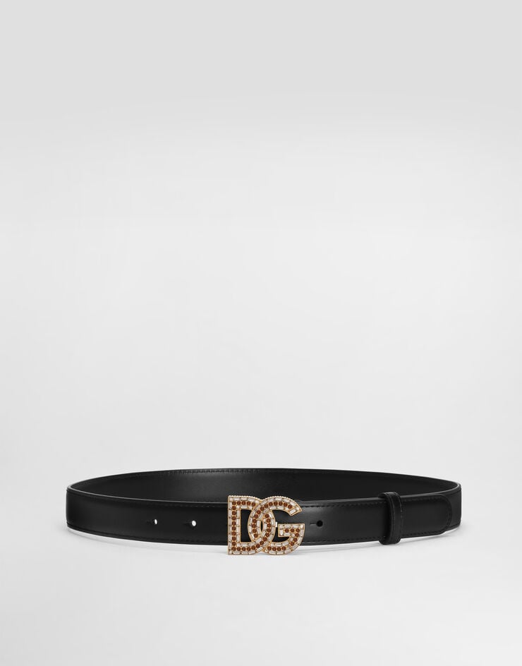 Dolce & Gabbana Calfskin belt with DG logo Dolce & Gabbana Calfskin belt with DG logo Black BE1682AW576