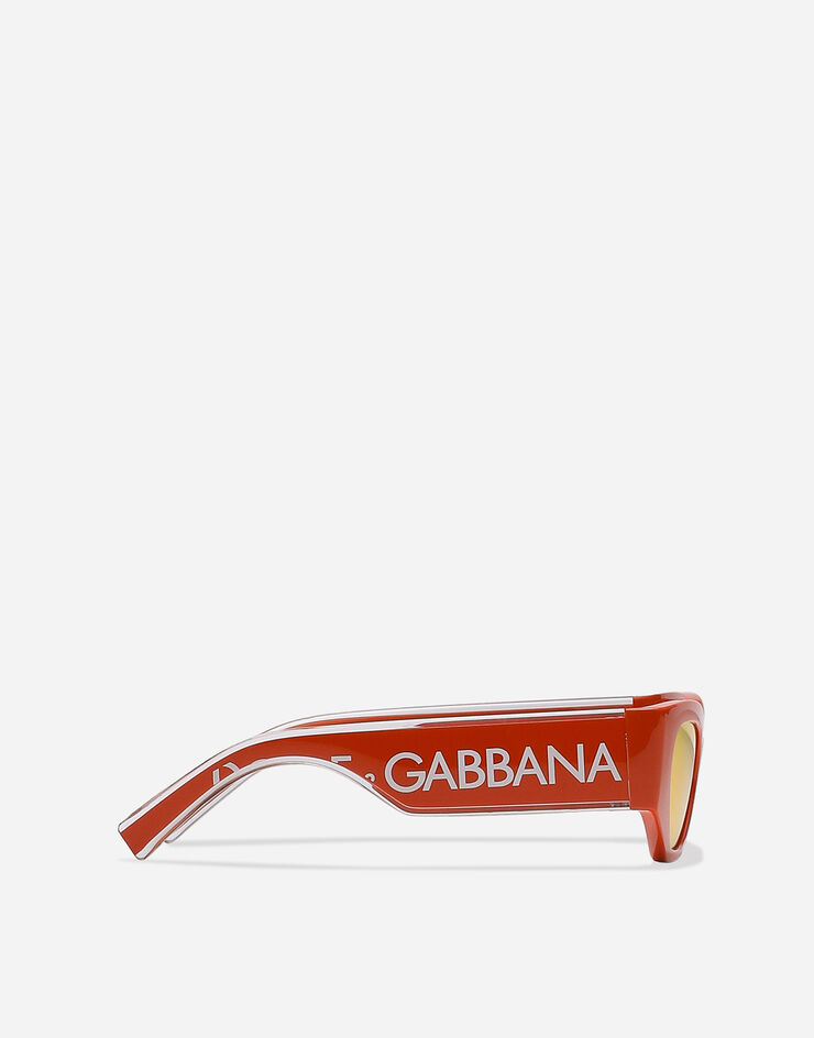 Dolce & Gabbana نظارة شمسية بشعار DNA برتقالي VG600KVN86Q