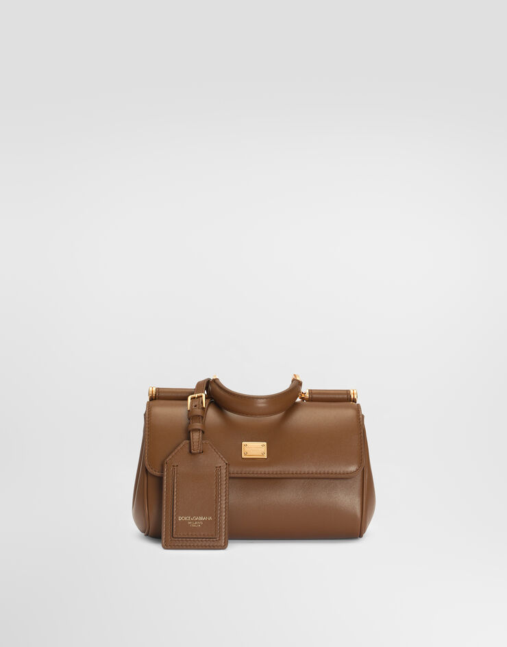 Dolce & Gabbana Mini My Sicily handbag in plongé calfskin Brown BB7864B7321