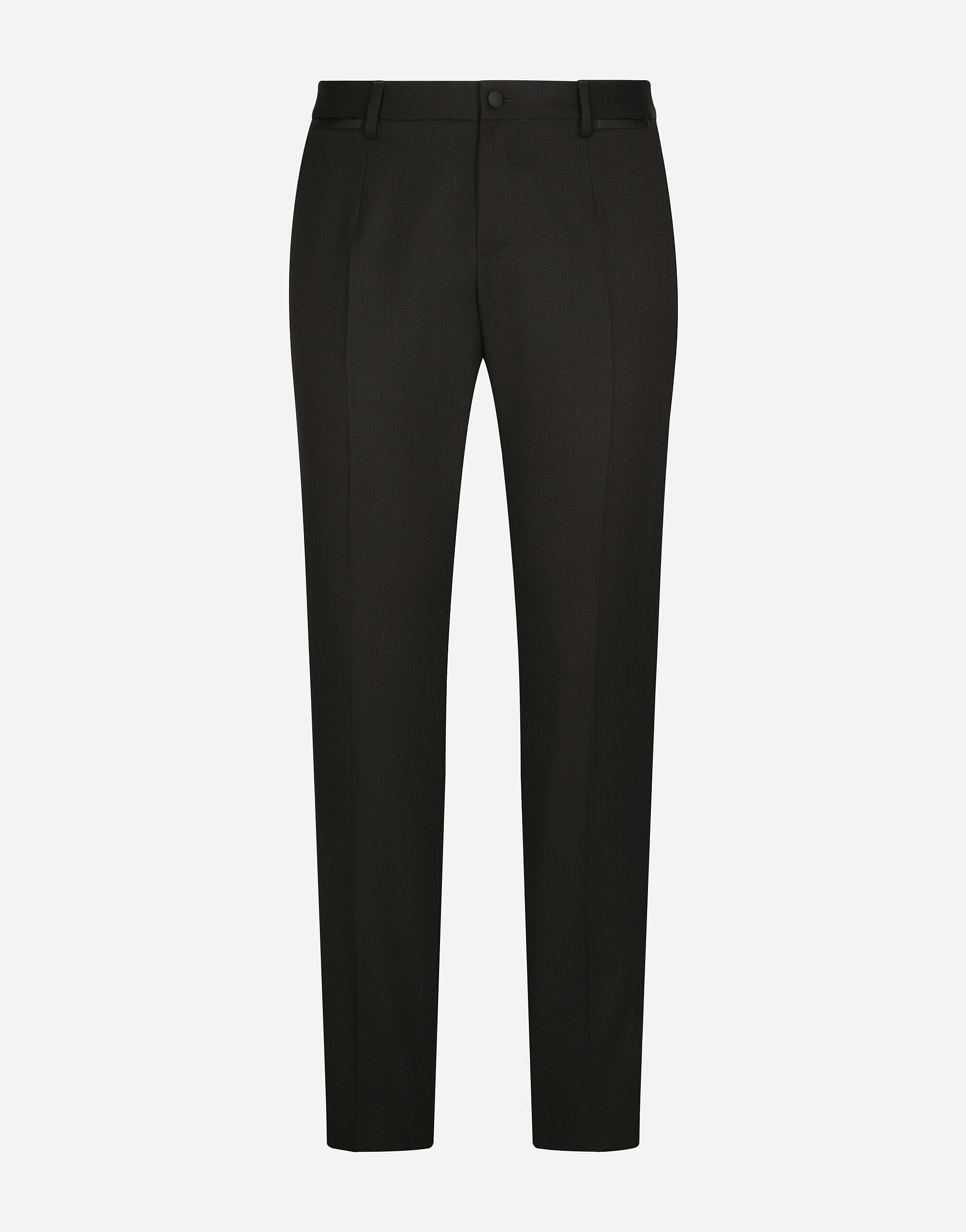 Dolce & Gabbana Stretch wool tuxedo pants Black G4HXATG7ZXD