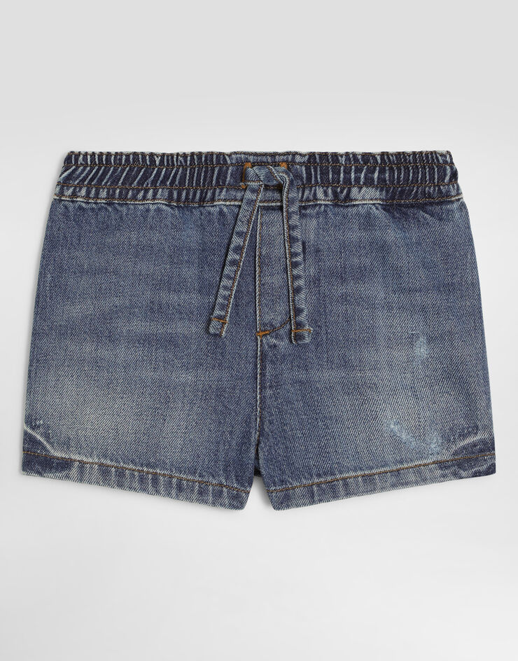 Dolce & Gabbana Denim bermuda shorts with logo Blue L14Q32LDE06