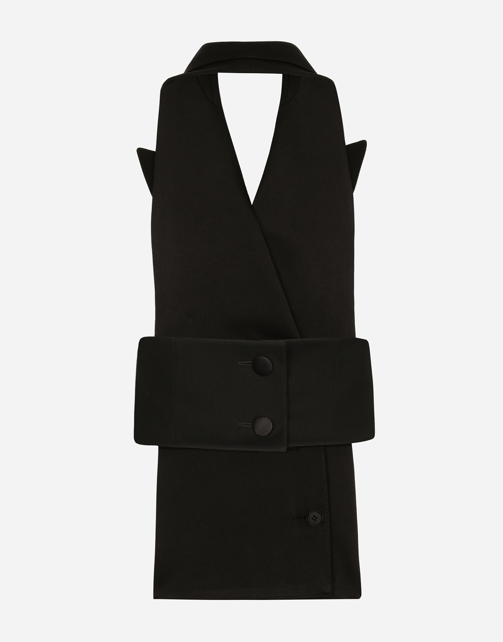 ベスト・ジレ DOLCE GABBANA Women Vests F29FTTFU21EN0000 Black Double-breasted wool gabardine waistcoat in Black for Women