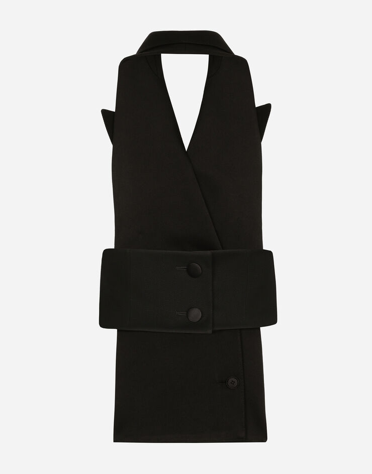 Dolce & Gabbana Double-breasted wool gabardine waistcoat 黑 F79DETFU28J