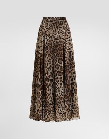 Dolce & Gabbana Leo-print chiffon skirt Print F4DC8TFS1AR