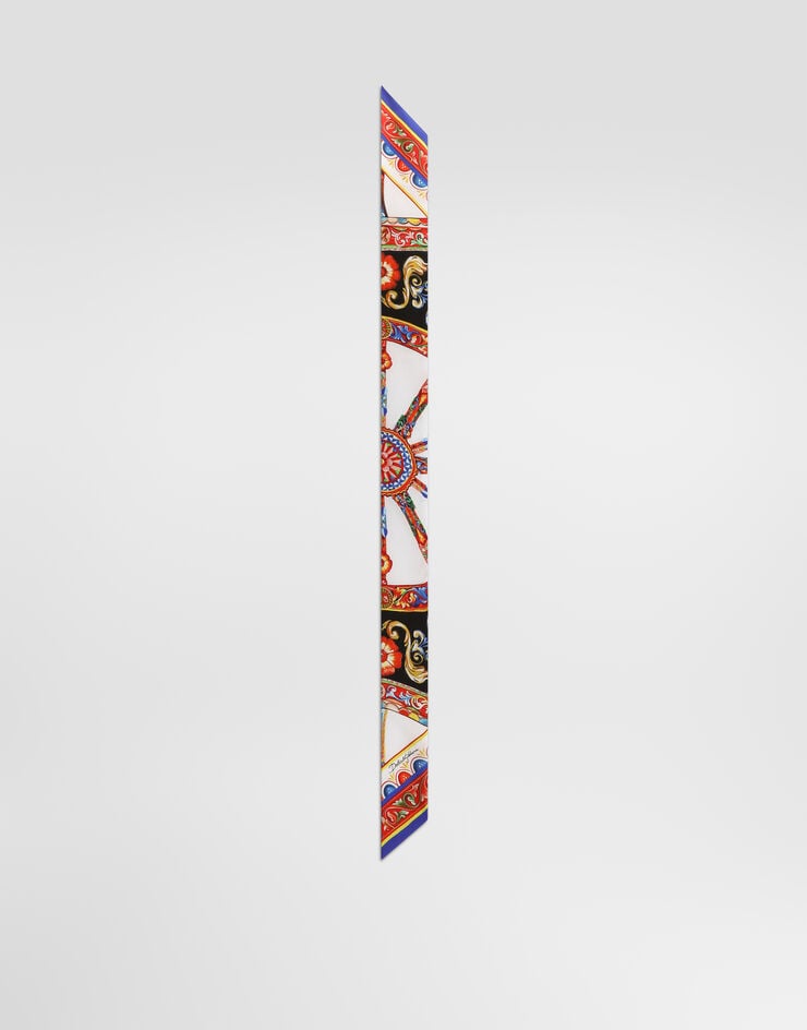Dolce & Gabbana Bandeau 6 x 100 aus Seidentwill mit Carretto-Print Multicolor FS215AGDDWL